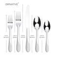 thumbnail image 5 of Ornative Flatware - PHINEAS - 18/0 Stainless Steel, Sand Two-tone Silver Finish, 20pc Set, Service for 4, 5 of 8