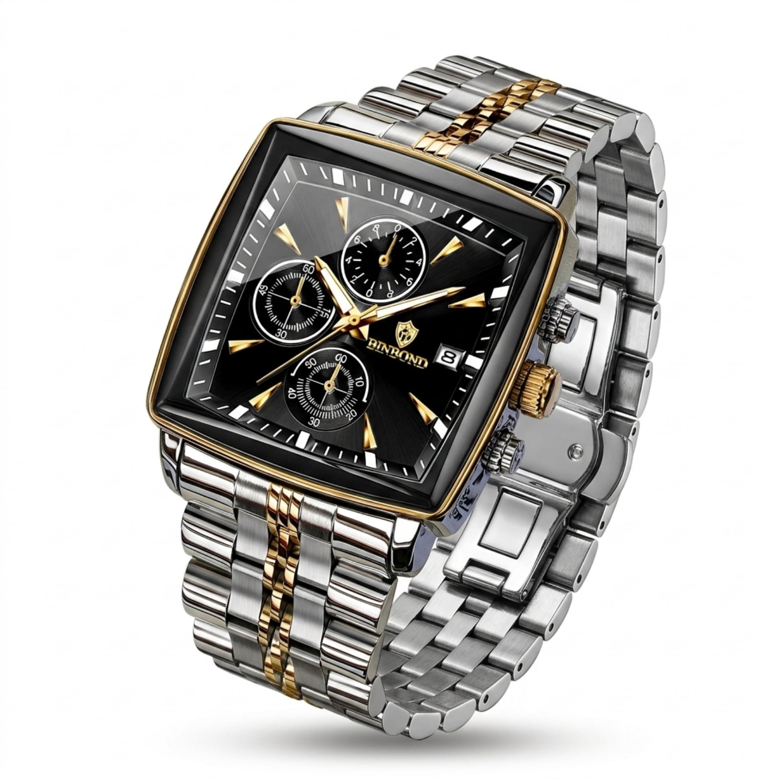 Watches for Men Chronograph Waterproof Luxury Dress Quartz Multifunction Moon Phase Calendar Luminous Men Wrist Watches