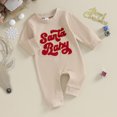 thumbnail image 3 of Fortune 0-18 Months Infant Girl Boy Christmas Rompers Santa Baby Fuzzy Letter Round Neck Bodysuits, 3 of 8