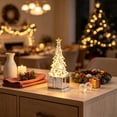 thumbnail image 6 of Mini Christmas Tree Table Lamp LED Night Light, Small Xmas Desktop Ornament for Window Sill Fireplace Holiday Decor, Plastic, Warm White Glow, Gift Box Base, 6 of 6
