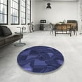 thumbnail image 4 of Ahgly Company Machine Washable Indoor Rectangle Transitional Royal Blue Area Rugs, 5' x 7', 4 of 7