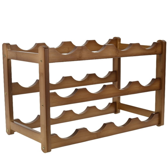 ZHaobin 8-12 Bottle Holders Wine Rack Kitchen Water Bottle Red Wine Shelf Cup Storage Shelf Pantry Bar Display Organizer Stand Rack (Three  layer)