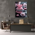 thumbnail image 5 of Mudket Stacked Pink Heart Stone Canvas Wall Art, Framed Ready to Hang, Cherry Blossom Print, Romantic Zen Wall Decor for Home Office - 12"L x 8"W, 5 of 10