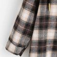 thumbnail image 4 of LEAVINGSUO Hooded Sweaters for Women,Women's Casual Long Sleeve Plaid Buttoned Curved Hem Hooded Warm Coat Jacket, 4 of 6