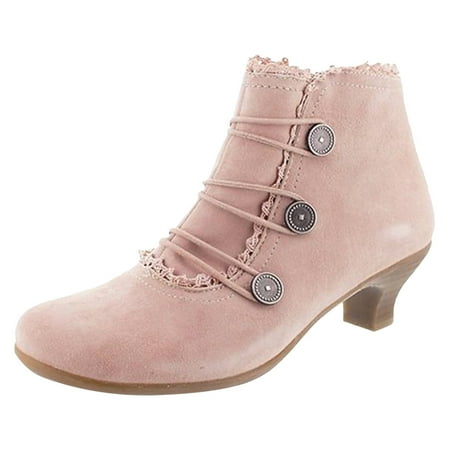 GHSOHS Boots for Women Tall Boots Ankle Booties Shoes White Boots Leather Boots Round Toe Retro Lace Round Buckle Short Boots Low Heel Boots Western Cowgirl Boots Rain Boots Work Boots Size 42
