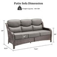thumbnail image 2 of Planntonneo Patio Sofa All-Weather Wicker Deep Seating Outdoor Couch with 6-inch Cushions, Brown/Grey, 2 of 6