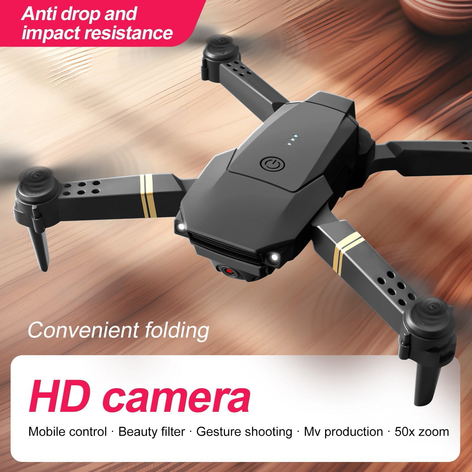 Drone with High-Definition Camera, Folding Body, Optical Flow Localization, Remote Control Toys Gifts for Boys and Girls