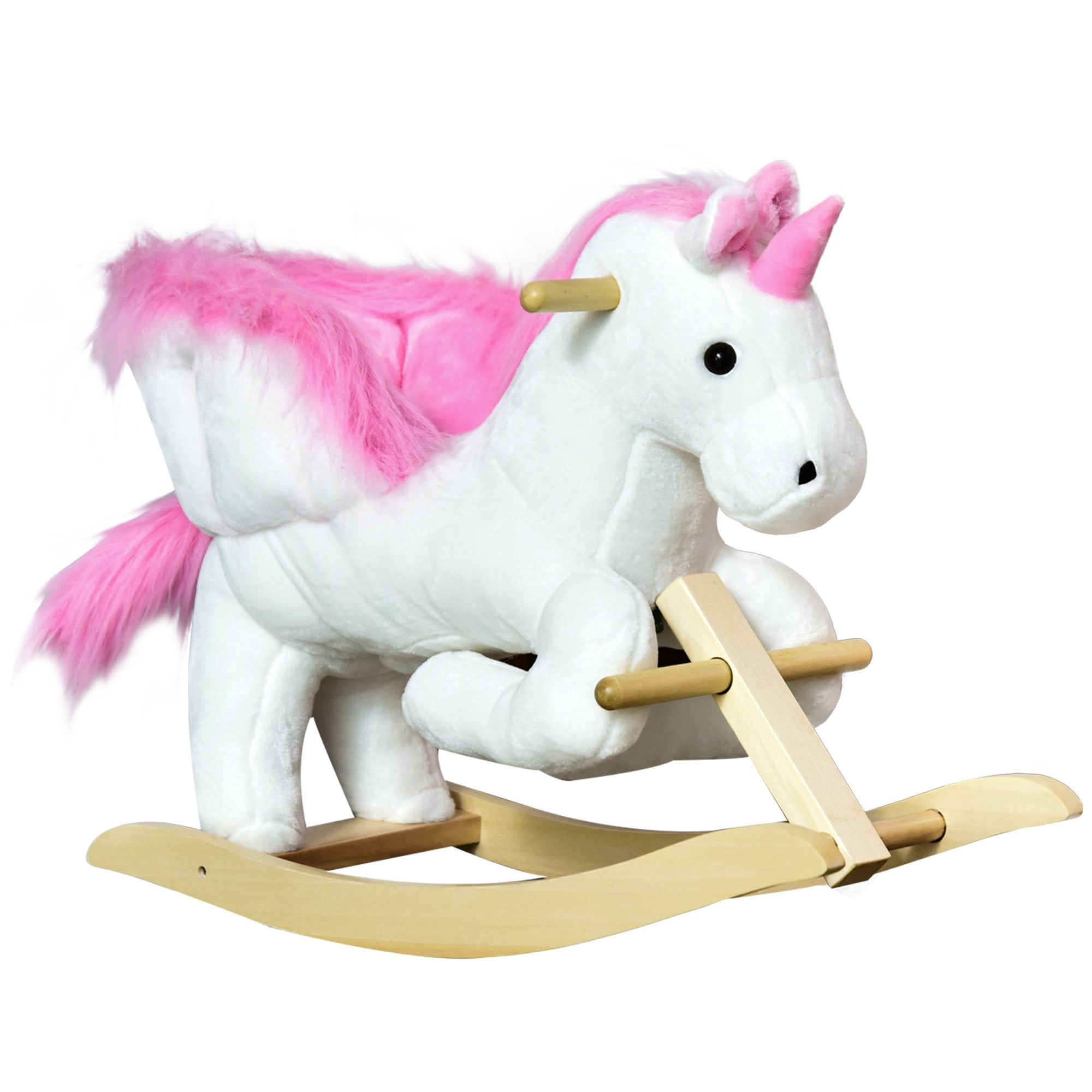 Plush Unicorn Rocking Horse, Cotton Candy Pink Crystal White with Sing-Along Song, ASTM F963/CPSIA Certified, 110 lbs Capacity for 18-36 Months Indoor Play