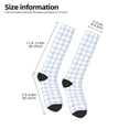 thumbnail image 5 of Daiia Sports Socks Blue Checkboard Printed Novelty Crew Socks for Men Women Knee High Socks Cotton Socks Soft & Breathable Support Unisex Socks, 5 of 9