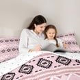 thumbnail image 5 of Feelyou Vintage Aztec Adult Full Size Comforter Sets, Fashion Pink Triangle Bedding Comforter Set, Mandala Southwestern Theme Reversible Bedding Sets, Microfiber Bedroom Decor, 3pcs, 5 of 8