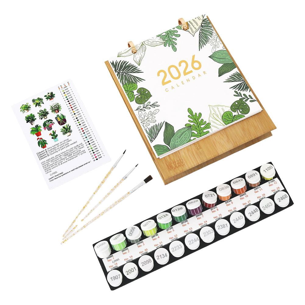 Cikiki Paint by Numbers Calendar 2026,7.1 x 8.8inch Funny Oil Painting ...