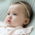 thumbnail image 5 of Dalrosia 6PCS Gold Delicate Flower Butterfly Leaf Stretchy Lace Headbands Baby Baptism Shower Christening Photo Props Hair Accessories for Baby Girls Infants Toddlers Kids, 5 of 5