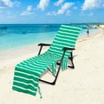 thumbnail image 6 of SDJMa Classic Beach Chair Cover with Side Pockets,Microfiber Chaise Towel Cover for Sun Lounger Pool Sunbathing Garden Beach Hotel,Easy to Carry,No Sliding,Stripe Printed(84.6" x 29.5"), 6 of 9