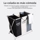 thumbnail image 4 of Cesto para Ropa Sucia Plegable, Multifuncional con 3 Compartimientos (64 x 38 x 68 cm), de Lona para Facilitar la Clasificacin, 4 of 7