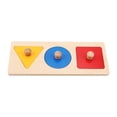 thumbnail image 3 of Hand Grabbing Puzzles, 30x12x1cm Toddler Geometric Puzzles, Round 3 Colors Panel For Baby Educational Toy Play For Children, 3 of 8