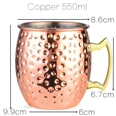 

UMMH 550ml Moscow Mule Copper Mugs Metal Mug Cup Stainless Steel Beer Wine Coffee Cup Glass Drinkwares