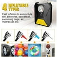 thumbnail image 3 of LONLEEYU Tire Inflator Air Compressor, 12V DC Portable Air Pump with Pointer Pressure Gauge and Emergency LED Light for Car Tires, Up to 150PSI for Bicycle Balloons, 3 of 7