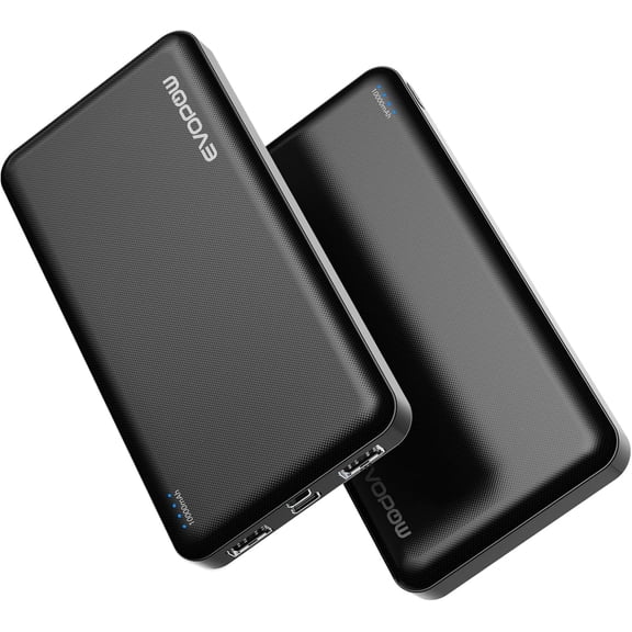 2 Pack Portable Charger, Slimmer 10000mAh Power Bank, USB C in&Out Fast Charging Battery Pack, Bank for iPhone 16 15 14 13 12 Tablet Samsung S23 S22 Pixel and Heated Vest (Black)