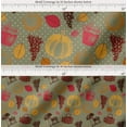 thumbnail image 2 of Soimoi Cotton Cambric Fabric Mushroom,Grapes & Fresh Print Fabric by Yard 42 Inch Wide, 2 of 7