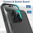 thumbnail image 4 of Decase Heavy-Duty Case for iPhone 16 Pro Max,Dual Layer Military Grade Drop Protection Anti-Fingerprint Anti-Scratch Hard Back Cover Silicone Bumper Shockproof Case for iPhone 16 Pro Max,Black, 4 of 5