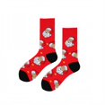 thumbnail image 3 of Unisex Crew Socks Cotton Blend Jacquard Knit Christmas Theme Patterned Long Socks Casual Novelty Holiday Socks Red Santa Claus Funny Xmas Gift Winter Warm Comfortable Breathable, 3 of 4