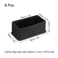 thumbnail image 2 of Uxcell 6Pack Square Chair Leg Caps, 80mm x 40mm OD Black Furniture Feet Pads Table Foot Cover Caps, 2 of 6