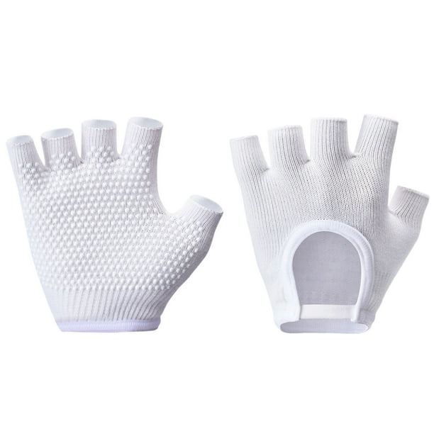 Guantes de yoga sin dedos antideslizantes, con agarre de silicona, transpirables, ligeros y elásticos, para gimnasio, yoga aéreo, ballet y entrenamiento físico para mujeres, multicolor