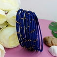 thumbnail image 2 of Efulgenz Fashion Jewelry Indian Bollywood Beaded Blue Silk Thread Wedding Bridal Bracelet Bangle Set, 2 of 6