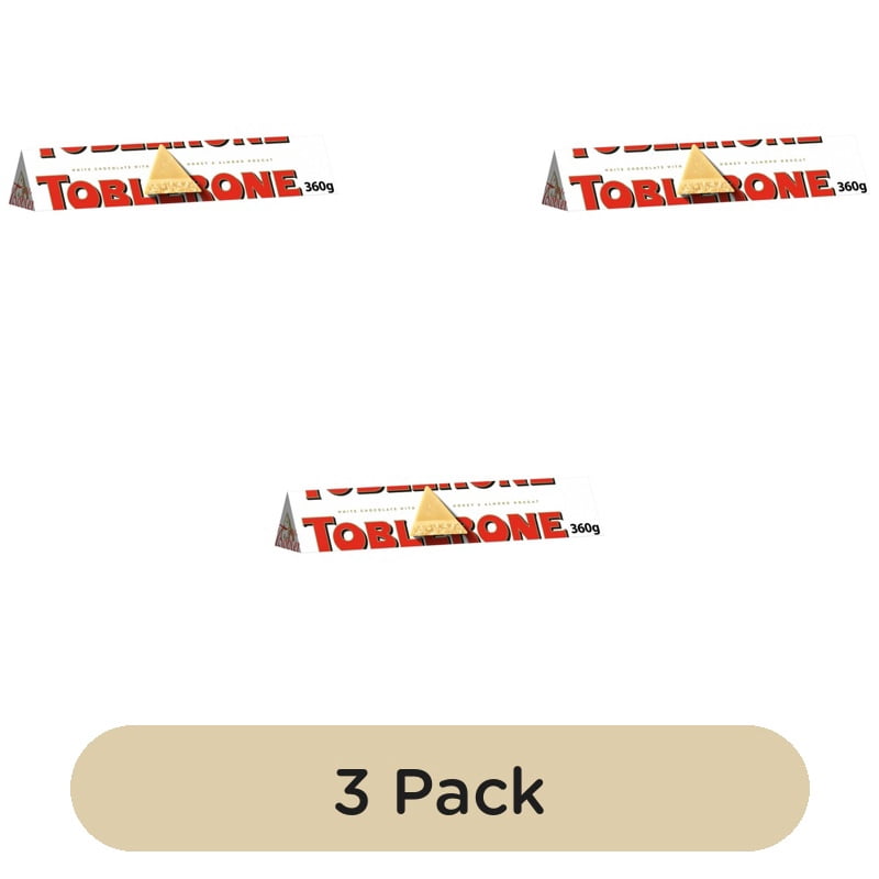 Toblerone White Chocolate 340g, British Import (Pack of 3)