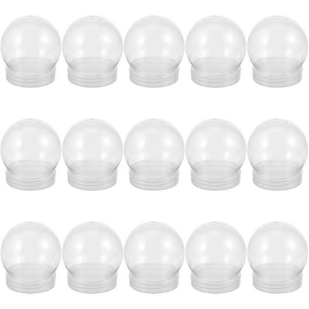 DECORNIJIA Globe Ornaments with Lid Clear Plastic Snow Globe Transparent 15pcs 2.75X2.36X2.36in