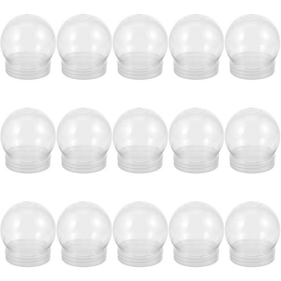 DECORNIJIA Globe Ornaments with Lid Clear Plastic Snow Globe Transparent 15pcs 2.75X2.36X2.36in