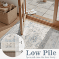 thumbnail image 4 of 4x6 Washable Rug, Non-Slip, Stain-Resistant Low-Pile Farmhouse Modern Rug for Dining Room, Living Room, Bedroom -Blue, 4 of 6