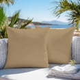 thumbnail image 4 of Outdoor Pillow Cover Solid Color Set of 2 Waterproof Throw Pillowcases Khaki Farmhouse Vintage Decorative Patio Furniture Pillows for Couch Garden Indoor & Outdoor Use, 4 of 9