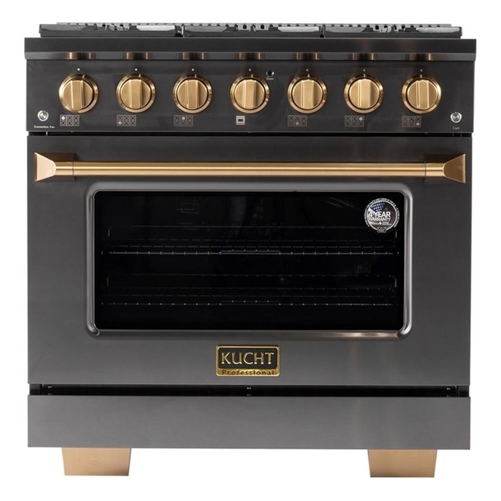 Pemberly Row 36" 5.2 cu. ft. Dual Fuel Range for Propane Gas in Titanium Steel