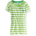 thumbnail image 1 of Aeropostale - Camiseta gráfica con bolsillo de bulldog a rayas para mujer, verde, pequeña, 1 of 1