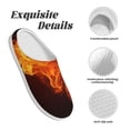thumbnail image 5 of Disketp Fiery Orange Flames Energy Women's Men's Slippers Plush Slip-On House Slipper for Winter Indoor Soft Cushion Non-slip Fluffy Slides Slippers-13, 5 of 7