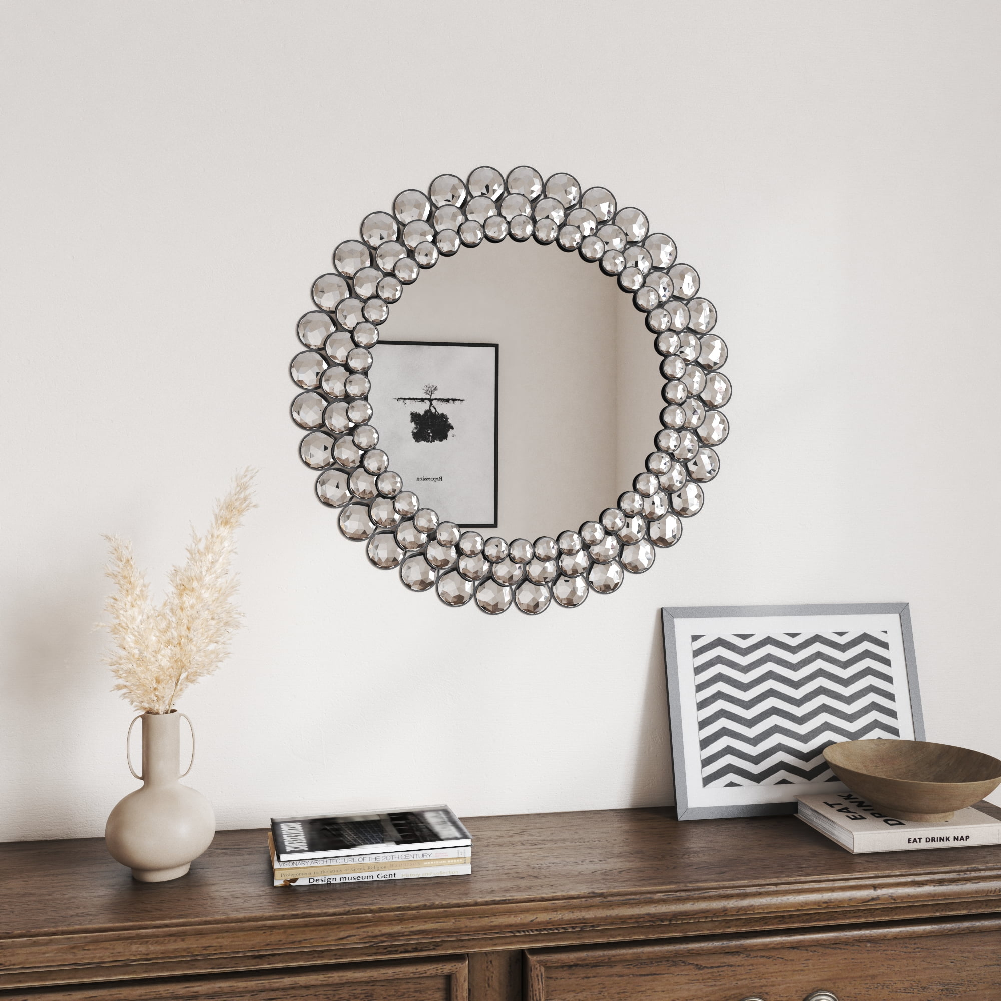 Decorative Silver Round Mirrors from $177