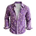 thumbnail image 5 of Men's Boho Floral Print Long Sleeve Shirt 70s Vintage Button Up Shirt Relaxed Fit Holiday Party Wear Shirt, 5 of 5