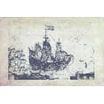 thumbnail image 2 of Murdock, Ramona 32x23 White Modern Wood Framed Museum Art Print Titled - Navy Frigate I, 2 of 4
