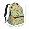 thumbnail image 2 of Wukai White Polka Dot Sunflower A Laptop Backpack Casual Travel Backpack Large School Bag for College, Business,Travel-One Size, 2 of 5
