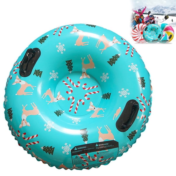 1 PCS Snow Tube, 35" Heavy-Duty Inflatable Snow Sleds for Kids & Adults, Thickened Heavy-Duty Sleds for Winter with Handles for Family Activities and Outdoor Fun