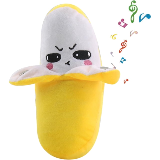 Juguete de peluche de frutas, muñeco interactivo con sensor de música recargable, juguetes de peluche interactivos para padres e hijos, zanahoria de dibujos animados, plátano, fresa, juguetes de peluc