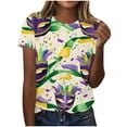 thumbnail image 2 of PNTUTB Women's Carnival Themed T Shirt Loose Crew Neck,Stylish Print,Comfortable Short Sleeves Tops, 2 of 6