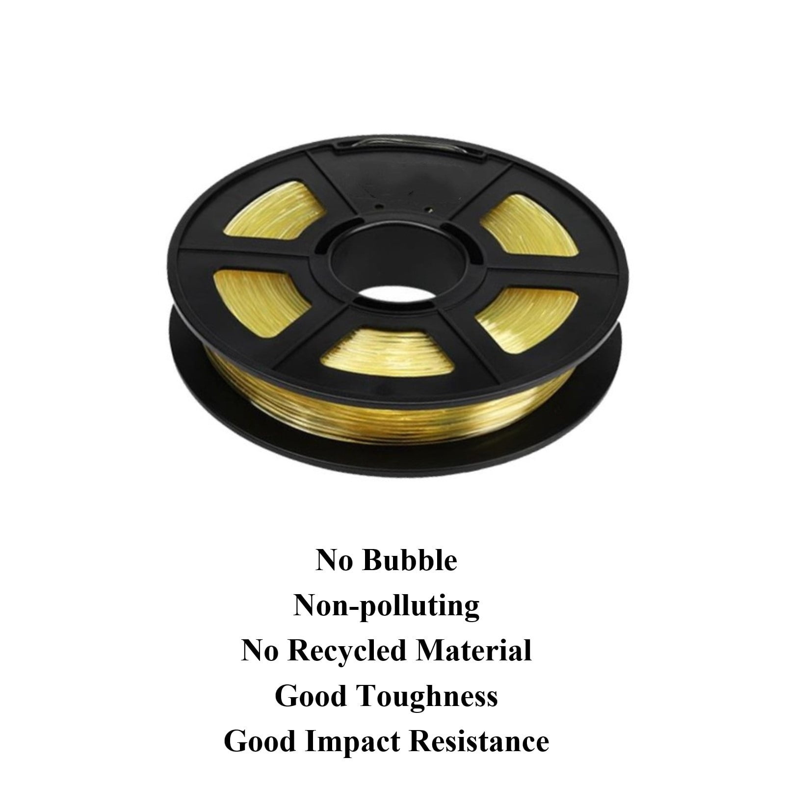 0.5KG Supported Filament, 1.75mm PVA Water-soluble Coil for 3D Printer & Pen, Transparent Solid Yellow Filament, Wide Compatibility