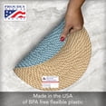 thumbnail image 4 of CounterArt Blue Faux Basket Weave 4-Pack Round Reversible Tabletop Placemats, 4 of 8