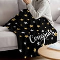 thumbnail image 3 of Black Graduation Blanket Soft Cozy Warm Throw Blanket for Couch, Plush Fuzzy Flannel Fleece Blankets for Sofa, Stars Modern Art Bed Blankets Lightweight Gifts for Women, 30"x40", 3 of 9