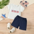 thumbnail image 2 of UAYOTSE Toddler Boys Summer Outfit with a Colorful Geometric Print Short Sleeve T Shirt and Elastic Waistband Shorts dinosaur pants(2-3 Years,White), 2 of 5