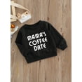 thumbnail image 3 of Infant Baby Boys Girls Outfits Crewneck Sweatshirt Mama's Coffee Date Letter Pullover Sweater Fall Winter Clothes, 3 of 8
