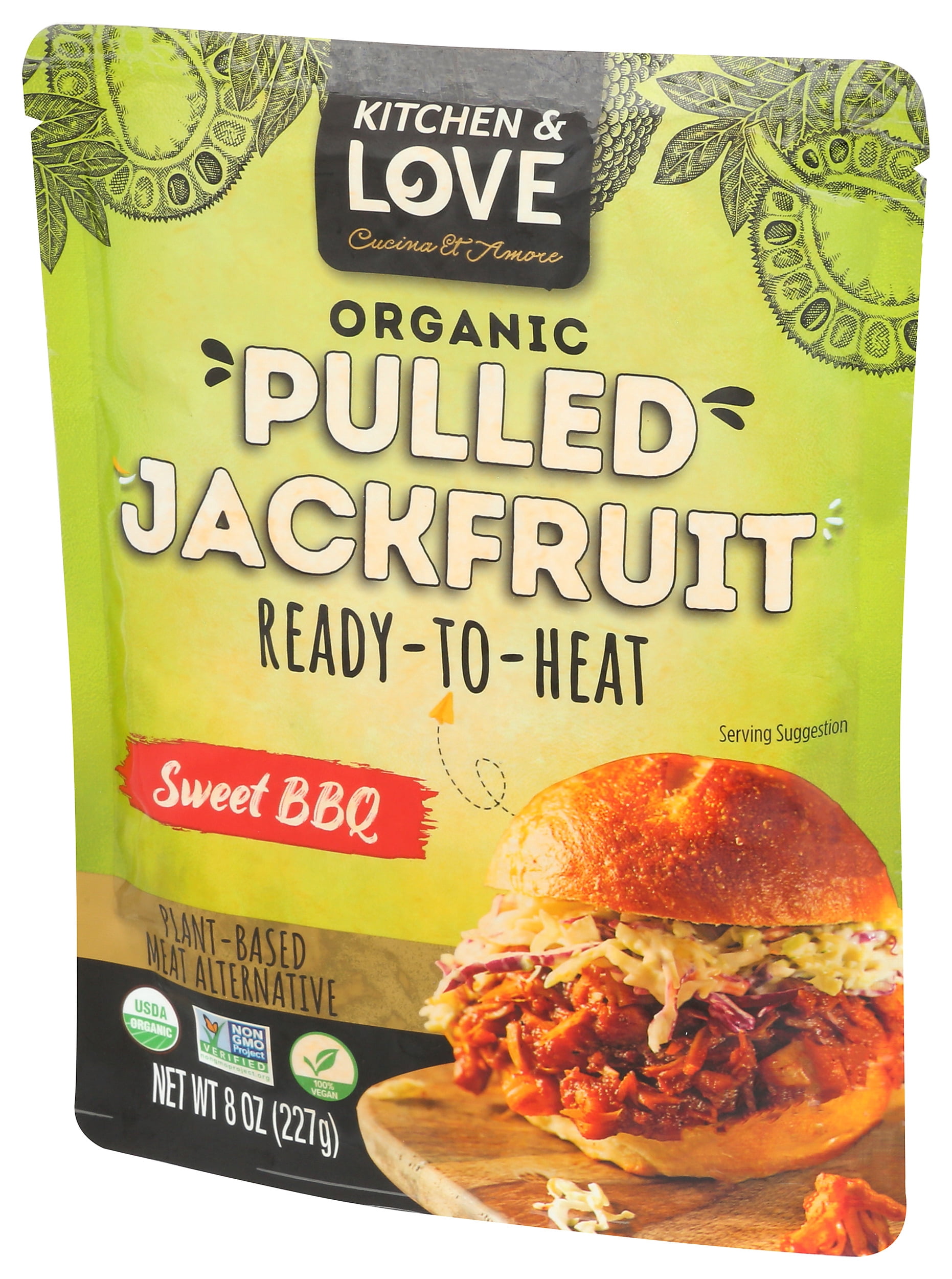 Pack of 6, Kitchen And Love Organic Pulled Jackfruit, 8 oz