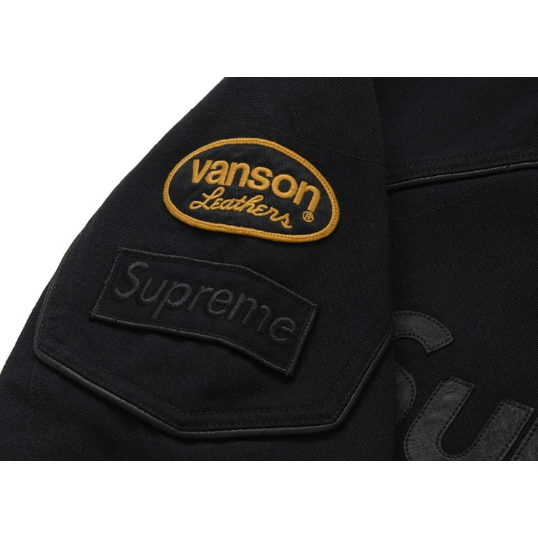 Supreme Men's Vanson Leathers Cordura Cotton Jacket Black, from